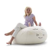 Big Joe Lux Wild Bunch Unicorn, Super Soft Plush Bean Bag, White