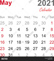 Each month on a separate page with a room for notes. May 2021 Calendar Vector Photo Free Trial Bigstock