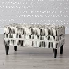 Black And White Ottoman Bench Black And White Upholstered Storage Bench The Land Of Nod Storage Bench White Storage Bench Upholstered Storage Bench