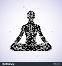 Yoga Lotus Position Meditation Mindfulness Zen Vector Linear Girl In A Circular Floral Ornament Mehendi Vintage Style Lotus Position Lotus Yoga Logo Yoga