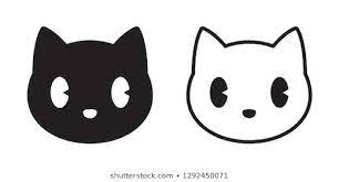 The Cats Head Stock Vectors Images Vector Art Shutterstock Cat Vector Black And White Kittens Kawaii Illustration