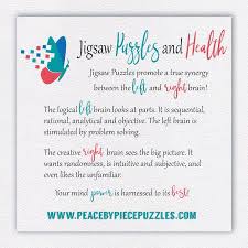 Maybe you would like to learn more about one of these? Peacebypiecepuzzles On Twitter One Of The Many Health Benefits Of Doing Jigsaw Puzzles Wednesdaywisdom Mentalhealth Jigsawpuzzles