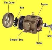 Electric motor internal components. Rotor, stator, shaft ...
