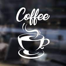 Coffee Takeaway Cup Cafe Shop Vinyl Sticker Window Lettering Wall Art Sign Decor Shop Wall Art Sticker Wall Art Coffee Shop