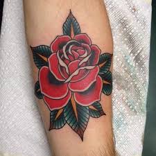 Done By Brad Stevens Traditional Rose Tattoos Traditional Tattoo Rose Tattoos