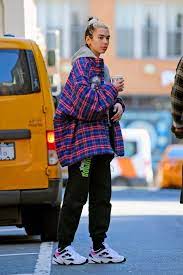 Dua Lipa Blue Padded Checked Cotton Flannel Jacket Balenciaga Flannel Fashion Casual Style Outfits Modest Streetwear