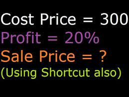 To calculate the selling price on this basis, the food costs have to be expressed as a percentage of the selling price using the food cost ÷ food cost as a % of the selling price × 100 for example, if food costs for a determination of the selling price. Find Sale Price When Profit Percentage And Cost Price Is Given Youtube