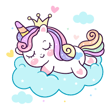 Cute Unicorn Vector Pony Cartoon On Cloud Princess Magic Sleeping Time For Sweet Dream Good Night Buku Mewarnai Ilustrasi Karakter Lukisan Disney