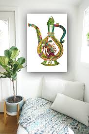 Persian Abstract Painting Framed Canvas Print Colorful Home Etsy Unusual Wall Art Colorful Canvas Art Colorful Wall Art