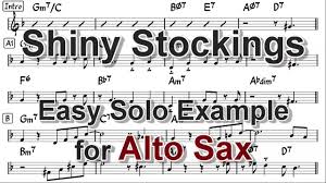 Shiny Stockings - Easy Solo Example for Alto Sax - YouTube