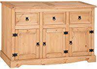 Mercers Furniture Corona 3 Door 3 Drawer Sideboard Wood Antique Pine Large Kitchen Wall Storage Sideboard Storage Unit Sideboards For Sale