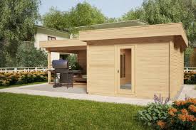 Corner Summer House With Large Veranda Hansa A 18m2 44mm 6 X 3 M Summer House 24 Corner Summer House Summer House Garden Summer House