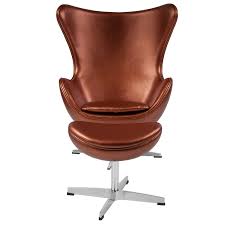 Buy online reception & cylinder chairs, wave triple bench, reception stool, reception bench, leather quad chair and more at lowest prices. Copper Leather Egg Chair With Tilt Lock Mechanism And Ottoman Restaurant Furniture Org