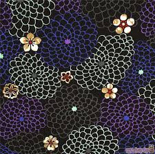 Ambesonne butterfly fabric by the yard, peony roses butterflies romantic graphic print retro style floral design print, decorative fabric for upholstery and home accents, 1 yard, rose pink. Black Japanese Fabric With Chrysanthemum Flower Pattern Modes4u