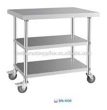 I am a big fan of stainless steel appliances, fixtures, cabinetry hardware and home decor. Movable Kitchen Table Stainless Steel Workbench With Wheels Commercial Inox Working Table For Restaurant Kitchen Buy Workbench Kitchen Table Working Table Product On Alibaba Com