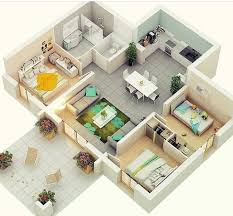 Pin By Sabrina Payet On Home Sweet Home 3d House Plans Three Bedroom House Plan Bedroom House Plans