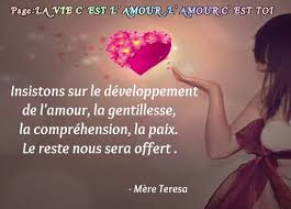 Insistons Sur Le Developpement De L Amour La Gentillesse La Comprehension La Paix Le Reste Nous Sera Offert Mere Citation Gentillesse Mere Teresa Citation