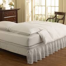 Easy Fit Ruffled Eyelet Bed Skirt Queen King White Amazon Ca Home Kitchen