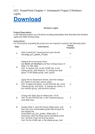 Go Powerpoint Chapter 1 Homework Project 3 Northern Lights Chapter Homework Powerpoint