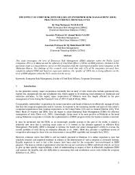 Maybe you would like to learn more about one of these? Doc The Effect Of Chief Risk Officer Cro On Enterprise Risk Management Erm Practices Evidence From Malaysia Wan Norhayate Wan Daud Academia Edu