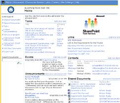 Home Page Of Sharepoint Team Services Site Download