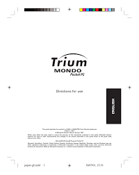 Mitsubishi Trium Mondo Directions for ...