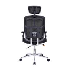Techni Mobili High Back Executive Mesh Office Chair With Arms Lumbar Support And Chrome Base