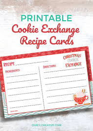 Free Printable Cookie Exchange Recipe Cards Oh My Creative Recipe Cards Template Cookie Exchange Recipes Recipe Cards