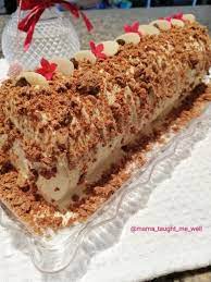 Marie Biscuit Log Recipe By Ruhana Ebrahim Recipe Milk Recipes Dessert Marie Biscuit Tart Recipes