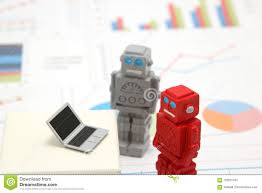Robots Or Artificial Intelligence And Laptop On Graphs And
