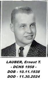 Passing of Ernest T. Lauber, Dundee Community High School Class of 1958