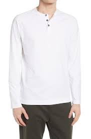 Public Rec Go To Long Sleeve Performance Henley T Shirt In White Modesens