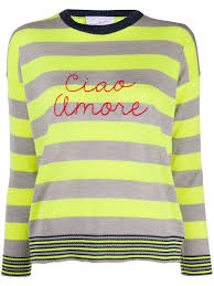 Giada Benincasa Striped Ciao Amore Jumper Farfetch In 2020 Giada Striped Jumper