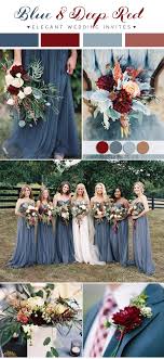 Dusty Blue And Deep Red Fall Wedding Color Ideas For 2018 Fall Wedding Color Schemes Wedding Color Schemes Summer Wedding Color Trends