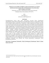 Cara mengajar murid lemah matematik. Pdf Penggunaan Model Pembelajaran Kontekstual Untuk Meningkatkan Kemampuan Pemahaman Matematika Siswa Sekolah Dasar