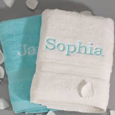 I've used the same ones for ten years and they are ratty looking with holes, stains, etc. Personalised Bath Towels Aqua And White Set