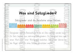 Satzglieder Grundschule Facher Arbeitsblatter Plakate Und Bausteine In 2020 Satzglieder Lernen Tipps Schule Vokabeln Lernen