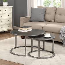 Two table sets fit almost everywhere and be adjusted into various positions metal bottom frame & wood top, and it's easy to move around and at home. Amazon Com Firstime Co Hayes Silver Nesting Coffee Table 2 Piece Set American Crafted Aged Silver 27 5 X 27 5 X 16 Furniture Decor