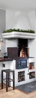 The warming can be done burning wood, oil or natural gas, or electrically. Scandinavian Kitchen Home Kitchen Stove