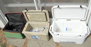 It has molded in cup holders in the lid and is certified bear proof. Cooler Review Ice Death Match Challenges With 90 Degree Heat Gearjunkie