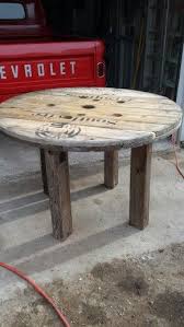 Wire Reel Table With Cross Arm Legs Spool Furniture Wooden Diy Wood Projects