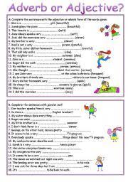 Maybe you would like to learn more about one of these? English Worksheet Adverb Or Adjective Adverbs Adverbs Worksheet Adjectives