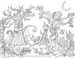 You can tell your kid a fabricated story about the haunted house on the hill to keep him or her interested. Spooky Forest Adult Coloring Page