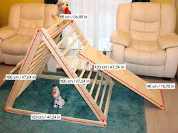 Painted Climbing Triangle Baby Climber Climbing Ladder For Etsy Toddler Climbing Kids Climbing Baby Proofing