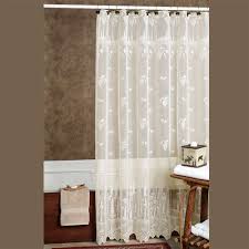 This curtain design idea is a pleasing one. Pine Cone Lace Shower Curtain