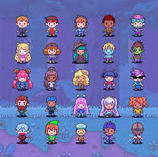 You can identify the character face, eyes, hair, body parts with just a few pixels. Pixel Art Character Sprite Designs Video Game Rpg Pixelart Bizarrebeasties Pixel Art Design Cool Pixel Art Pixel Art