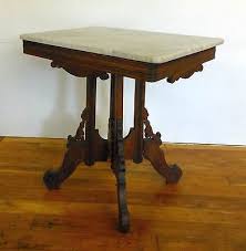 Antique Eastlake Marble Top Table Walnut Legs C 1800 S Victorian Era Marble Top Side Table Marble Table Top Eastlake Furniture