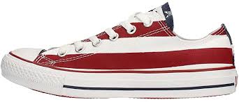 Custom canvas platform chuck taylor all star by you. Amazon Com Converse Unisex Chuck Taylor All Star American Flag Ox White Blue Red Sneaker Fashion Sneakers