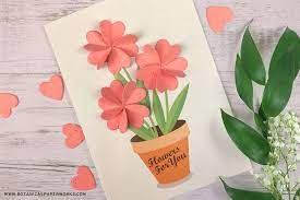 This is a great mother's day, spring, get well soon, or birthday card. Printable Craft 3d Paper Flower Seed Paper Confetti Card Botanical Paperworks