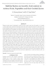 Hmm, i don't think other vitamins have a taste. Pdf Stability Studies On Ascorbic Acid Content In Various Fruits Vegetables And Their Cocktail Juices